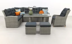 Ensemble Salon/salle à Manger San Marino - Paloma Gris + Chaise De Jardin Torino