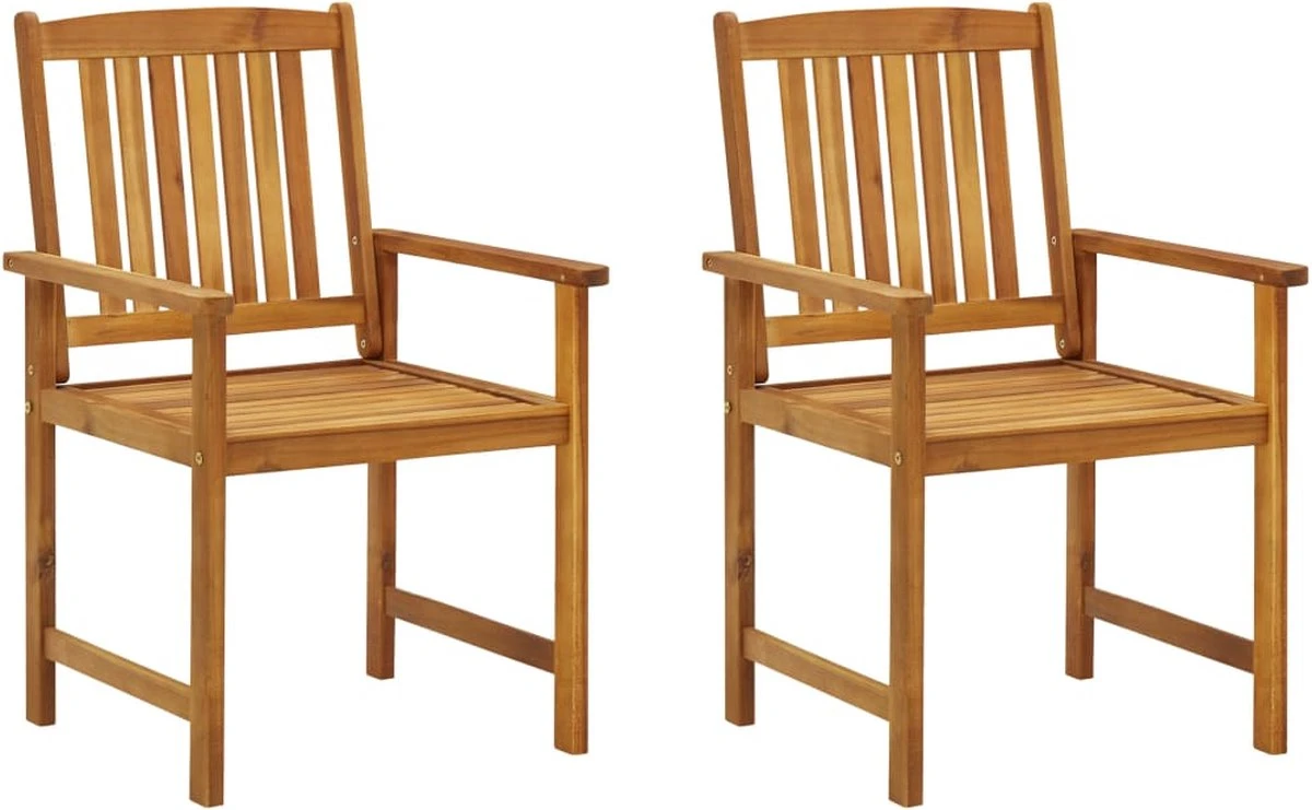 Prolenta Premium - Chaises De Jardin De Jardin 2 Pcs Avec Coussins En Bois D'acacia Massif 3 Prolenta Premium - Chaises De Jardin De Jardin 2 Pcs Avec Coussins En Bois D'acacia Massif – Image 3