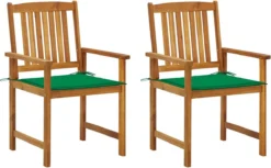 Prolenta Premium - Chaises De Jardin De Jardin 2 Pcs Avec Coussins En Bois D'acacia Massif