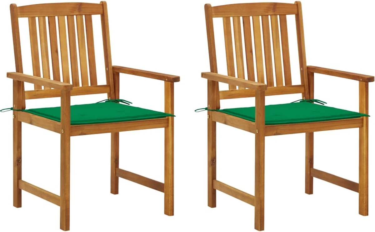 Prolenta Premium - Chaises De Jardin De Jardin 2 Pcs Avec Coussins En Bois D'acacia Massif 1 Prolenta Premium - Chaises De Jardin De Jardin 2 Pcs Avec Coussins En Bois D'acacia Massif