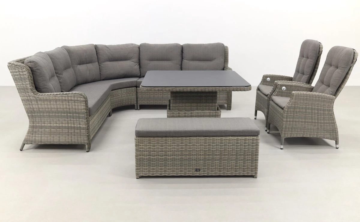 Ensemble De Salle à Manger Lounge Sandigo Avec Canapé D'appoint + 2x Chaise De Jardin Réglable 5 Ensemble De Salle à Manger Lounge Sandigo Avec Canapé D'appoint + 2x Chaise De Jardin Réglable – Image 5