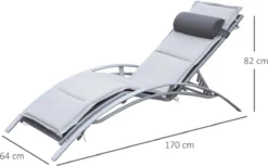 Bain De Soleil - Bain De Soleil De Forme Ergonomique - Bain De Soleil - Chaise De Jardin Relax - Ajustable - Aluminium - Grijs -Jardin Meubles Magasin 1200x743 2