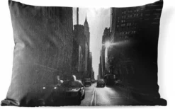 Coussins D'extérieur - Jardin - Une Rue Calme De New York En Noir Et Blanc - 60x40 Cm