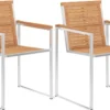 Prolenta Premium - Chaises De Jardin De Jardin 2 Pcs Teck Massif Et Acier Inoxydable