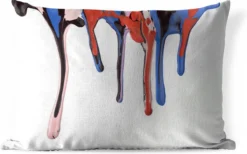 Coussins D'extérieur - Jardin - Gouttes De Peinture Colorées Dégoulinantes - 50x30 Cm