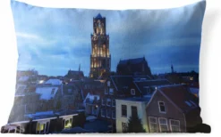 Coussins D'extérieur - Jardin - Le Dom à Utrecht Avec Un Ciel Sombre - 50x30 Cm