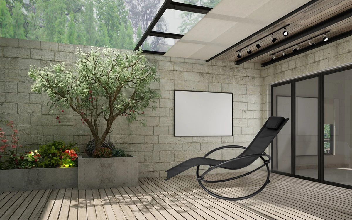 Chaise à Bascule Kamyra® Pour Extérieur - Chaise Longue, Chaise De Jardin, Chaise Longue - Résistant Aux Intempéries Et Confortable - 152x53x88 Cm - Zwart 3 Chaise à Bascule Kamyra® Pour Extérieur - Chaise Longue, Chaise De Jardin, Chaise Longue - Résistant Aux Intempéries Et Confortable - 152x53x88 Cm - Zwart – Image 3