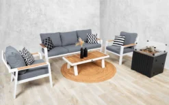 Belito® Birmingham Ensemble De Salon Aluminium Wit - Salon De Jardin 5 Personnes - Ensemble Fauteuil-canapé - Structure En Acier Inoxydable Anthracite - Coussins En Oléfine Hydrofuge - Bois De Teck -Jardin Meubles Magasin 1200x750 6