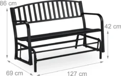 Balançoire De Jardin Relaxdays - Siège De Balançoire - Balançoire De Canapé De Jardin - Métal - Résistant Aux Intempéries -Jardin Meubles Magasin 1200x751