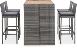 Ensemble De Bar De Jardin Premium - Ensemble De Bar De Jardin 5 Pièces Poly Rotin Et Bois D'acacia Gris 18 Ensemble De Bar De Jardin Premium - Ensemble De Bar De Jardin 5 Pièces Poly Rotin Et Bois D'acacia Gris -Jardin Meubles Magasin 1200x753