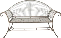 Banc De Jardin Clayre & Eef 157 X 49 X 96 Cm Banc De Jardin En Fer Brun Vert Banc D'extérieur Jardin Mobilier De Jardin De Jardin