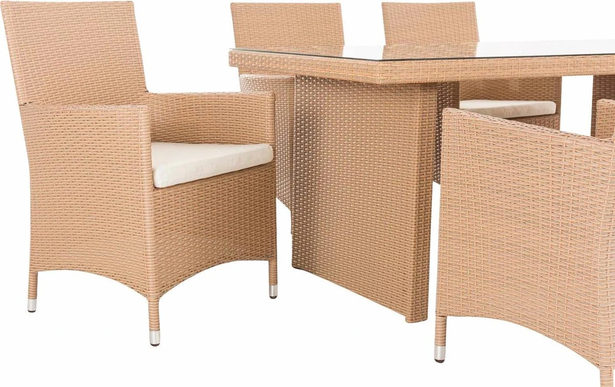 Ensemble De Jardin Clp Avignon - Poly Rotin - Sable - Couverture Coloris Blanc Cassé 2 Ensemble De Jardin Clp Avignon - Poly Rotin - Sable - Couverture Coloris Blanc Cassé – Image 2