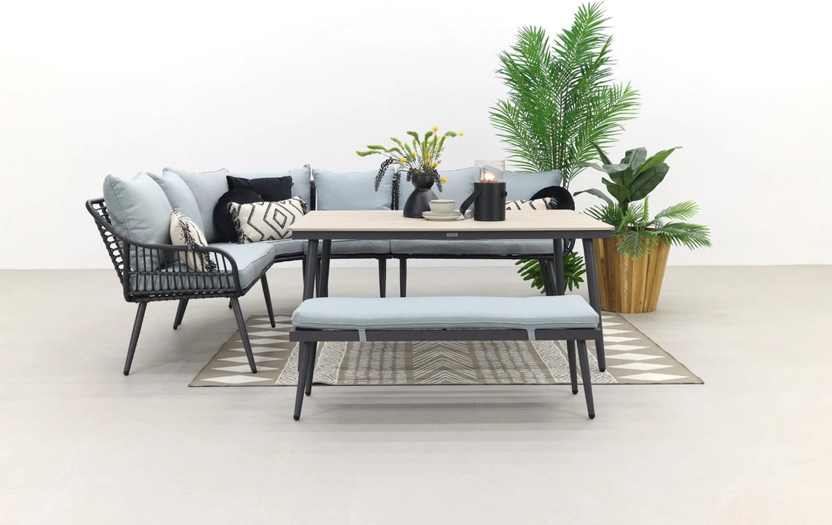 Garden Impressions Ensemble De Salle à Manger Margriet - Noir Carbone/Gris Menthe - 6 Pièces 3 Garden Impressions Ensemble De Salle à Manger Margriet - Noir Carbone/Gris Menthe - 6 Pièces – Image 3