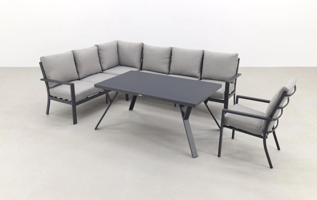 Garden Impressions Senja Ensemble De Salle à Manger Lounge 4 Pièces Gauche Avec Chaise - Gris Foncé 2 Garden Impressions Senja Ensemble De Salle à Manger Lounge 4 Pièces Gauche Avec Chaise - Gris Foncé – Image 2