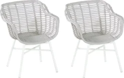 Hartman Cecilia Dining Garden Chair Accoudoirs Ivory Wicker - Set De 2 - MAINTENANT Avec Coussins D'assise Gratuits D'une Valeur De 25,00 €