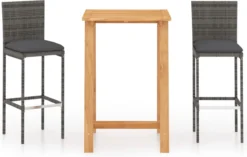 Ensemble De Bar De Jardin Premium - Ensemble De Bar De Jardin 3 Pièces Avec Coussins Gris -Jardin Meubles Magasin 1200x761 2