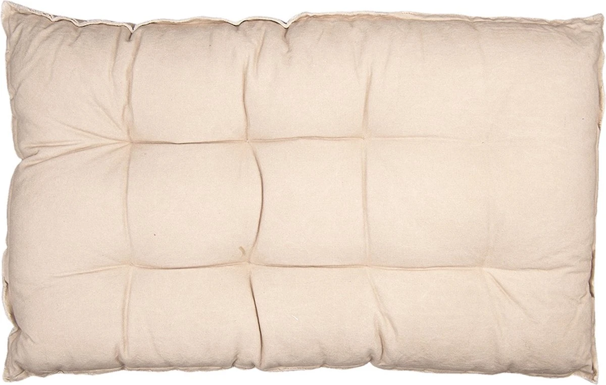Coussin De Palette Avec Mousse | 80 * 120 * 12 Centimètres | Beige | Coton / Polyester | Rectangulaire | Clayre & Eef | KT039.007BE 1 Coussin De Palette Avec Mousse | 80 * 120 * 12 Centimètres | Beige | Coton / Polyester | Rectangulaire | Clayre & Eef | KT039.007BE