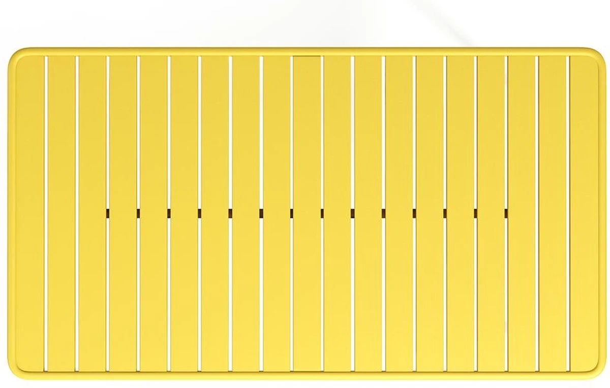 MYLIA Salon De Jardin MIRMANDE : Table L.160 Cm Avec 2 Fauteuils Empilables & 4 Chaises Empilables - Métal - Jaune L 160 Cm X H 79 Cm X P 80 Cm 5 MYLIA Salon De Jardin MIRMANDE : Table L.160 Cm Avec 2 Fauteuils Empilables & 4 Chaises Empilables - Métal - Jaune L 160 Cm X H 79 Cm X P 80 Cm – Image 5
