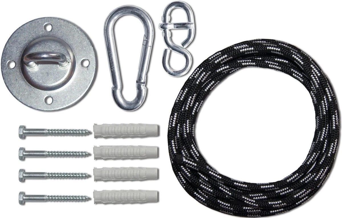 Système D'accrochage Pour Chaises Suspendues - Réglable En Hauteur - Crochet Au Plafond - Acier Galvanisé 1 Système D'accrochage Pour Chaises Suspendues - Réglable En Hauteur - Crochet Au Plafond - Acier Galvanisé