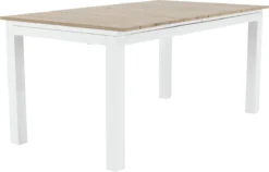 NATERIAL - Table De Jardin Rectangulaire SAN DIEGO - Table Extensible - 156/220 X 90 X 74 Cm - 6 à 8 Personnes - Aluminium - Eucalyptus FSC - Wit - Table à Manger D'extérieur - Table Extensible - Extensible