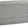 NATERIAL - Boîte De Jardin DAVOS - Boîte De Rangement Extérieur - Boîte à Coussin Poly Rotin - 420 L - Poignées - Boîte à Roulettes - Plastique Rotin - Aluminium