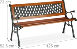 Banc De Jardin En Fonte Relaxdays - Banc D'extérieur 2 Places - Banc D'extérieur - Banc De Parc En Bois - Balcon -Jardin Meubles Magasin 1200x772 1