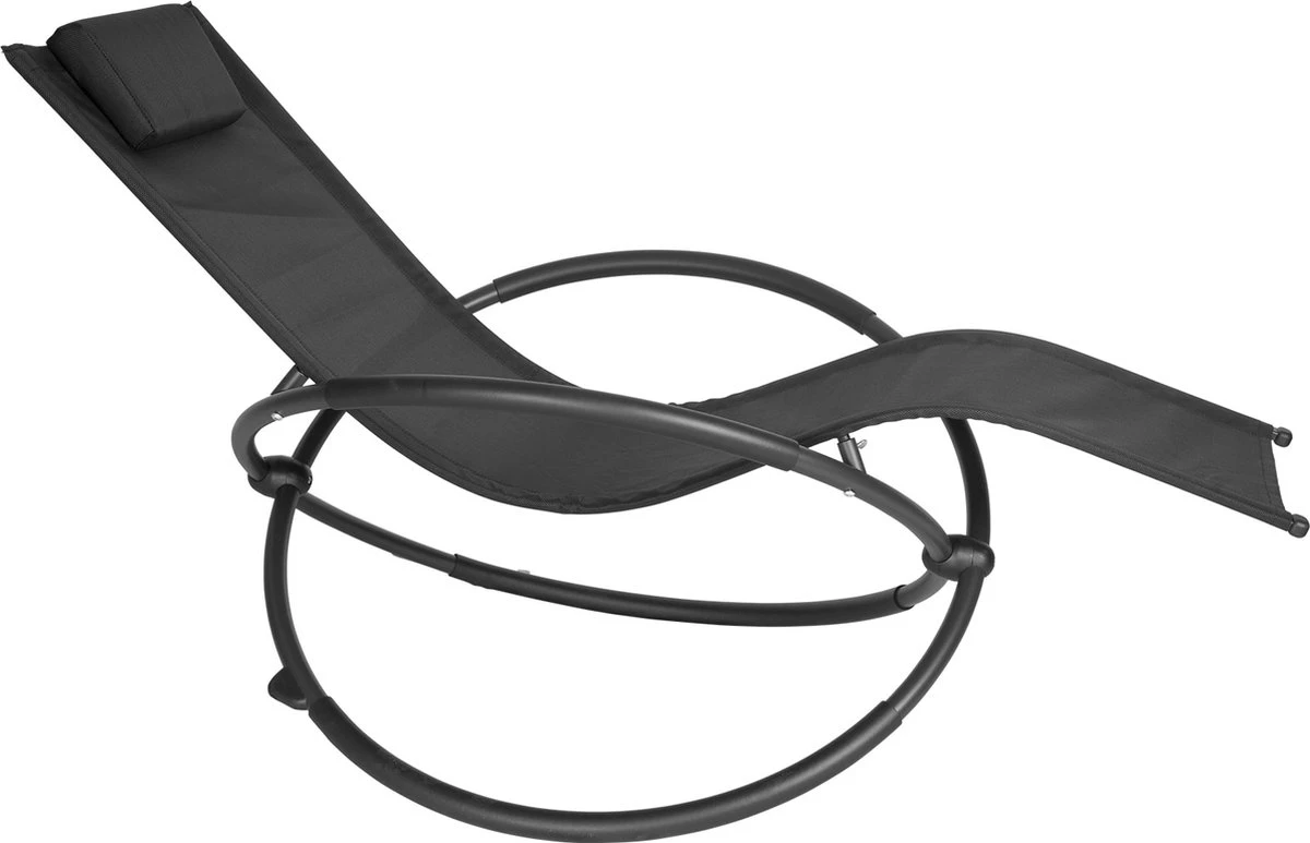 Chaise à Bascule Kamyra® Pour Extérieur - Chaise Longue, Chaise De Jardin, Chaise Longue - Résistant Aux Intempéries Et Confortable - 152x53x88 Cm - Zwart 4 Chaise à Bascule Kamyra® Pour Extérieur - Chaise Longue, Chaise De Jardin, Chaise Longue - Résistant Aux Intempéries Et Confortable - 152x53x88 Cm - Zwart – Image 4