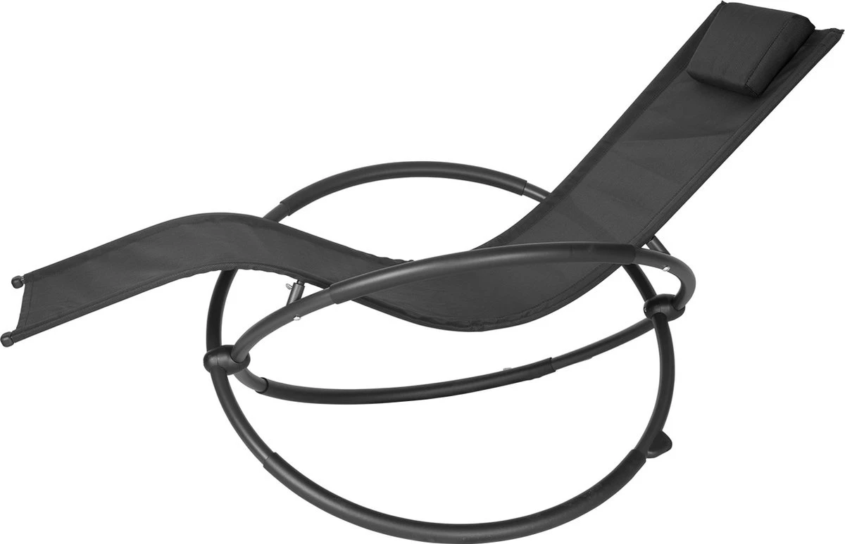 Chaise à Bascule Kamyra® Pour Extérieur - Chaise Longue, Chaise De Jardin, Chaise Longue - Résistant Aux Intempéries Et Confortable - 152x53x88 Cm - Zwart 5 Chaise à Bascule Kamyra® Pour Extérieur - Chaise Longue, Chaise De Jardin, Chaise Longue - Résistant Aux Intempéries Et Confortable - 152x53x88 Cm - Zwart – Image 5