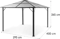 Gazebo Solaire Blumfeldt Pantheon Solid Sky Ambient 3 X 4m - 4 X Parois Latérales Moustiquaire & 4 X Parois Latérales Polyester - Eclairage LED -Jardin Meubles Magasin 1200x779 1