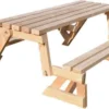 Banc Et Table De Pique-nique 2 En 1 Pliant Modèle Douglas Bois 3-6 Personnes / Livré Entièrement Assemblé!