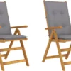 VidaXL Chaises De Jardin De Jardin 2 Pièces Réglables Avec Coussins En VidaXL Massif