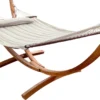 AXI Hawaï Hamac Double XXL - Hamac 2 Personnes En Beige Avec Support En Bois - Pour L’extérieur Pour Jardin, Terrasse, Balcon