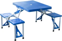 Outsunny Table De Camping En Aluminium Banc De Pique-nique Groupe De Sièges Ensemble De Camping 4 Places Pliable Bleu 01-0009 -Jardin Meubles Magasin 1200x786