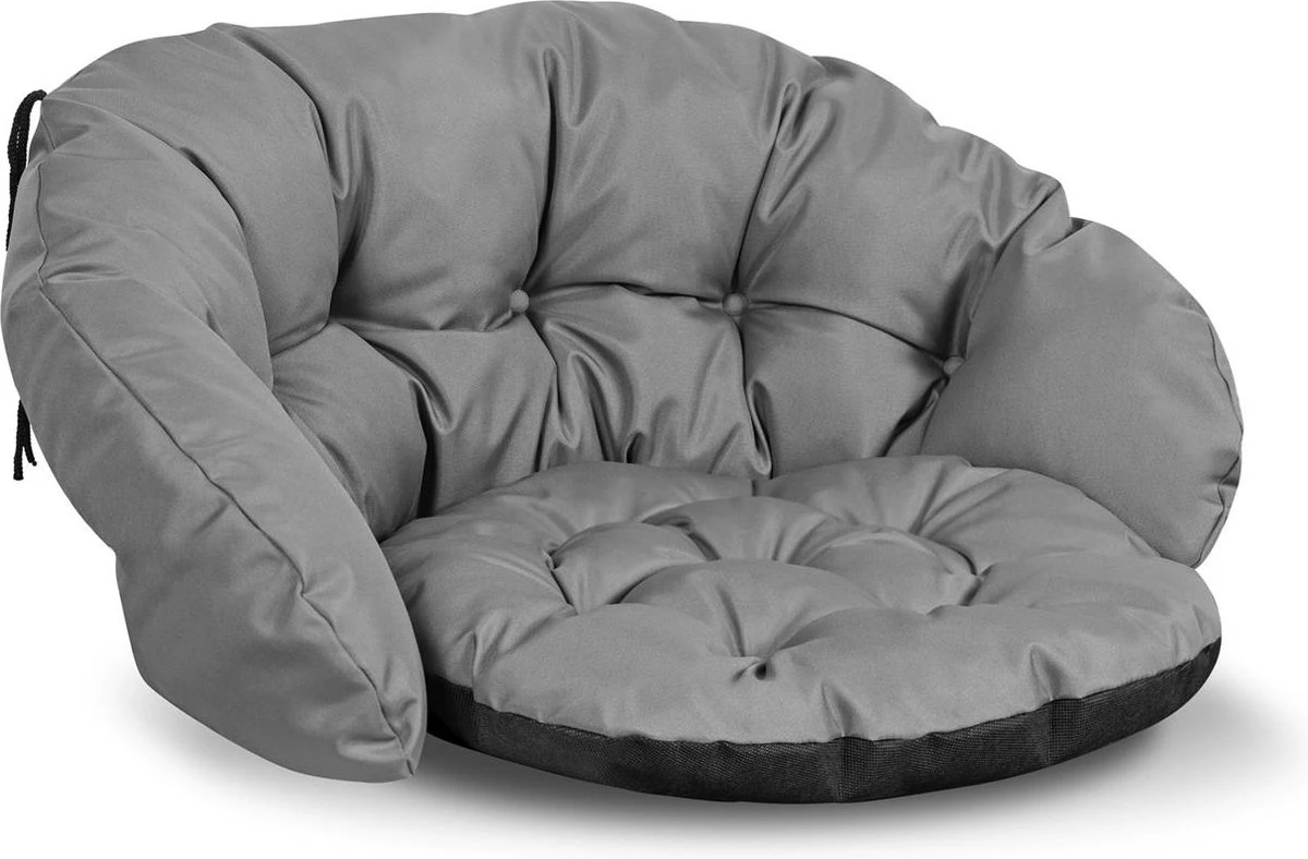 Aio - Coussin De Chaise De Jardin - Balançoire Nid De Cigogne - Coussin D'Assise Imperméable 122cm X 40cm - Grijs 2 Aio - Coussin De Chaise De Jardin - Balançoire Nid De Cigogne - Coussin D'Assise Imperméable 122cm X 40cm - Grijs – Image 2