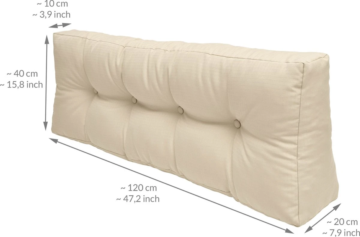 Beautissu De Palette Beautissu Eco Elements - Coussin De Dossier 120x40x15 Cm Pour Canapé-palette - Kussen Nature - Coussins De Palette En Qualité Coussin De Matelas 5 Beautissu De Palette Beautissu Eco Elements - Coussin De Dossier 120x40x15 Cm Pour Canapé-palette - Kussen Nature - Coussins De Palette En Qualité Coussin De Matelas – Image 5