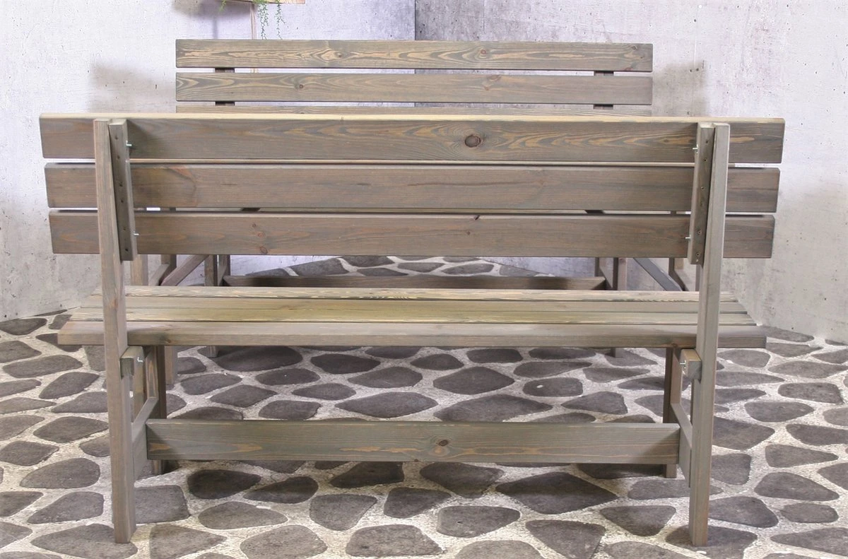 Set Pique-Nique Tyrol Avec Dossiers Table Entrée Ouverte + 2 Canapés 150cm Bois Certifié FSC® 4 Personnes Gris Wash 11 Set Pique-Nique Tyrol Avec Dossiers Table Entrée Ouverte + 2 Canapés 150cm Bois Certifié FSC® 4 Personnes Gris Wash – Image 11