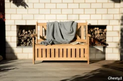 Needs&wants® Banc De Jardin En Bois Avec Espace De Rangement - Banc Caisson 2 Places En Bois Classique, Banc De Parc, Pour Extérieur Avec Rangement, 115x61x85 Cm, Bois Naturel Massif, Brun Foncé -Jardin Meubles Magasin 1200x792