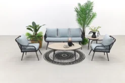 Garden Impressions Ensemble Fauteuil-canapé Margriet - Noir Carbone/Gris Menthe - 5 Pièces -Jardin Meubles Magasin 1200x793 9