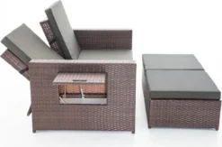 CLP ANCONA - Canapé Lounge - Poly-rotin - Couleur Rotin: Marron-mélangé, Résistance 1,25 Mm, Revêtement: Anthracite -Jardin Meubles Magasin 1200x794 13