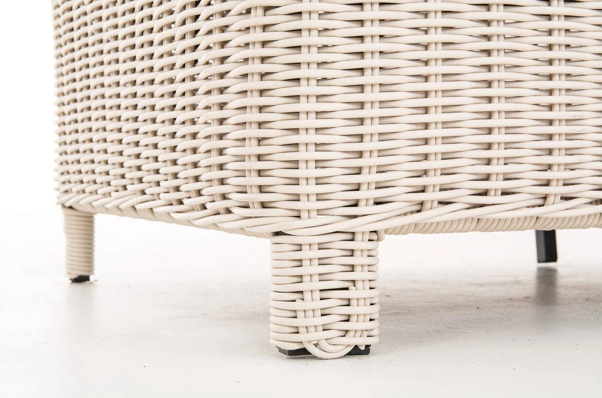 Ensemble De Jardin Mundi - Table En Verre Rotin Tressé - Salon De Mobilier De Jardin - Table à Manger - Ensemble De Salon - Table D'extérieur - Table Basse - Crème/gris - 6 Personnes 2 Ensemble De Jardin Mundi - Table En Verre Rotin Tressé - Salon De Mobilier De Jardin - Table à Manger - Ensemble De Salon - Table D'extérieur - Table Basse - Crème/gris - 6 Personnes – Image 2