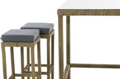 Table De Bar Moderne Avec Chaises De Bar - Grijs Beige - Mobilier De Jardin - Rotin - Set De 4 Tabourets De Bar - Bar De Jardin - Intérieur Et Extérieur - Résistant Aux Intempéries - 4 Personnes -Jardin Meubles Magasin 1200x794 19