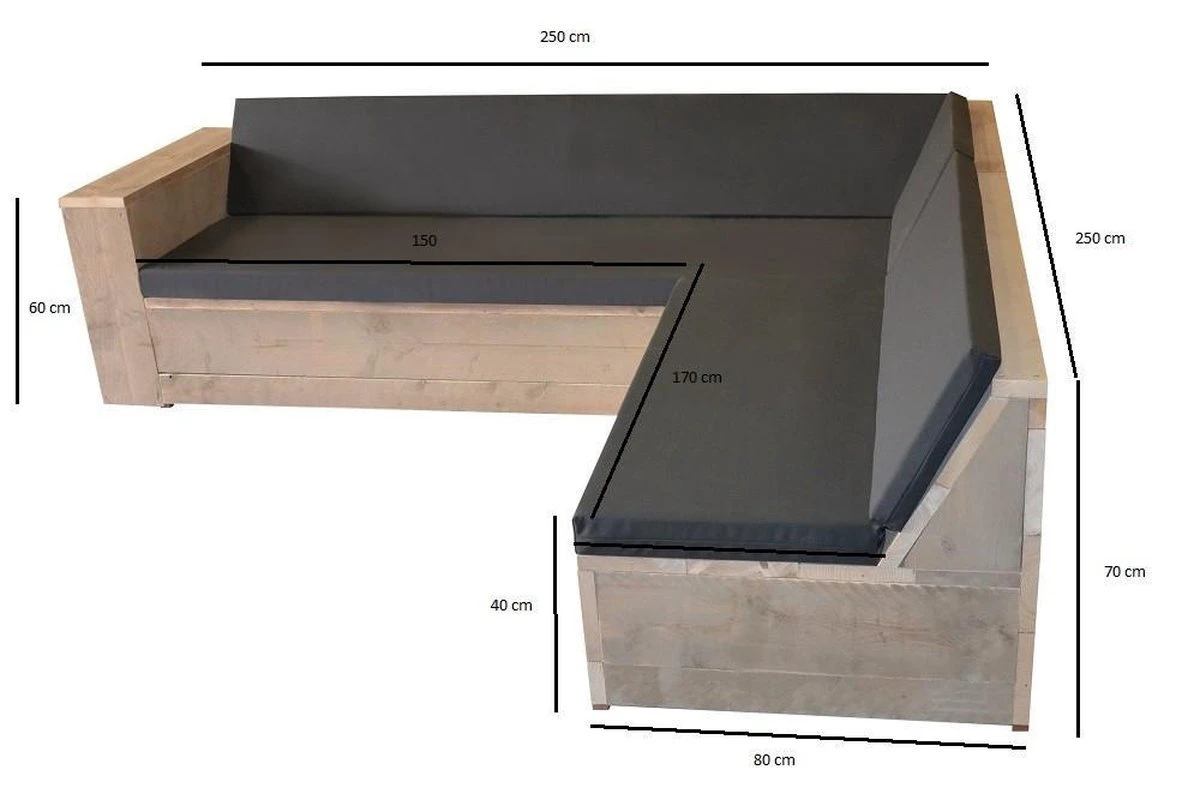 Wood4you - Ensemble De Salon échafaudage En Bois San Francisco 250x250 Cm - Coussins Inclus 4 Wood4you - Ensemble De Salon échafaudage En Bois San Francisco 250x250 Cm - Coussins Inclus – Image 4