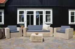 Ensemble De Salon Sanderswoodworks Bois D'échafaudage - Santa Monica- Avec Coussins -Jardin Meubles Magasin 1200x794 25