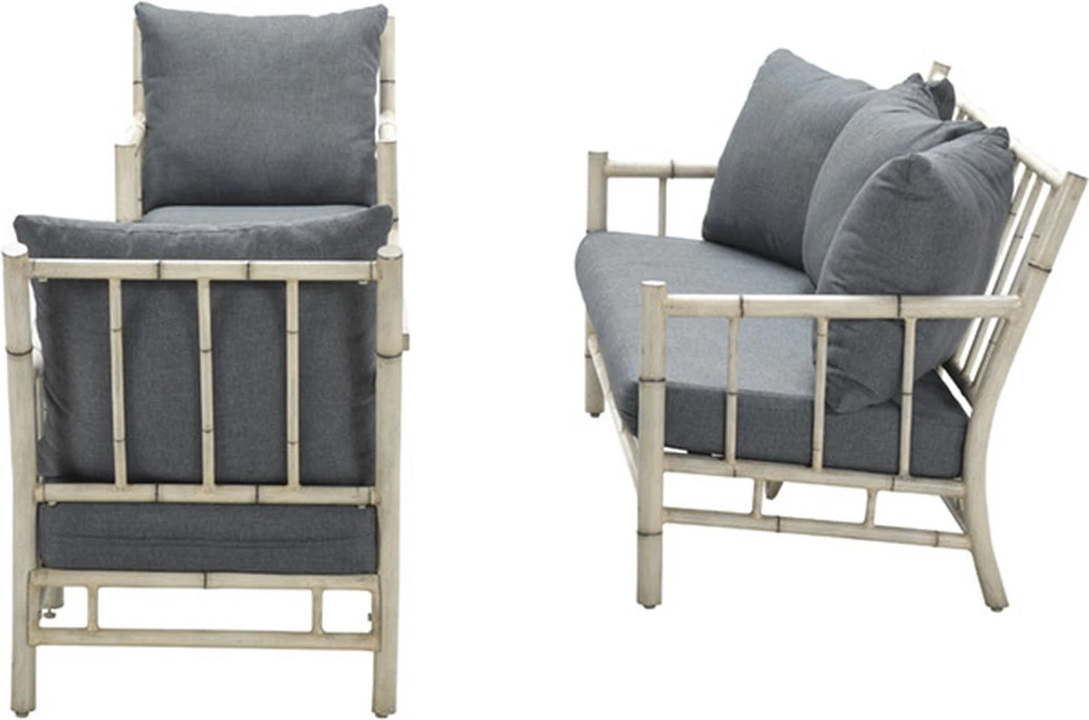 Garden Impressions Ensemble De Salon Lombok 4 Pièces - Aluminium - Bambou/gris Clair 2 Garden Impressions Ensemble De Salon Lombok 4 Pièces - Aluminium - Bambou/gris Clair – Image 2