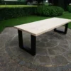 Table à Manger Industrielle Douglas 200cm Avec Base U10x10 Noir Mat Pour Usage Intérieur Et Extérieur