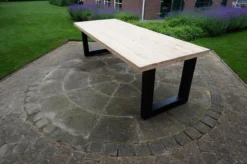Table à Manger Industrielle Douglas 200cm Avec Base U10x10 Noir Mat Pour Usage Intérieur Et Extérieur -Jardin Meubles Magasin 1200x796 24