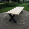 Table à Manger Industrielle Douglas 200cm Avec Structure En X Noir Mat Pour Une Utilisation Intérieure Et Extérieure