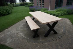 Table à Manger Industrielle Douglas Avec Structure En X Noir Mat Pour Une Utilisation Intérieure Et Extérieure -Jardin Meubles Magasin 1200x796 62