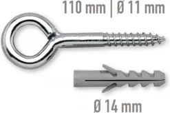 LA SIESTA Œillet De Suspension En Métal Jusqu'à 160 Kg - Œillet De Fixation Solide Pour Hamac Chaise Hamac - Fixation Murale Au Plafond