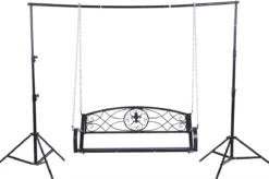 Balançoire Suspendue Outsunny Banc Suspendu Balançoire De Jardin Balançoire Hollywood Avec Chaînes En Métal 84A-098